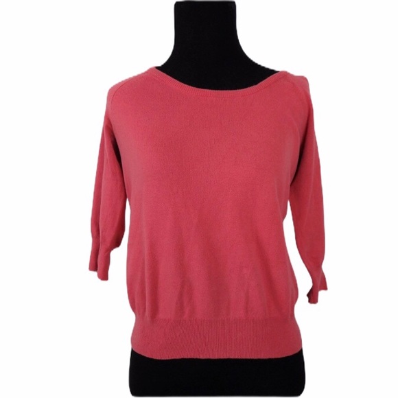 The Limited Sweaters - The Limited Coral Zipper Back Sweater Small